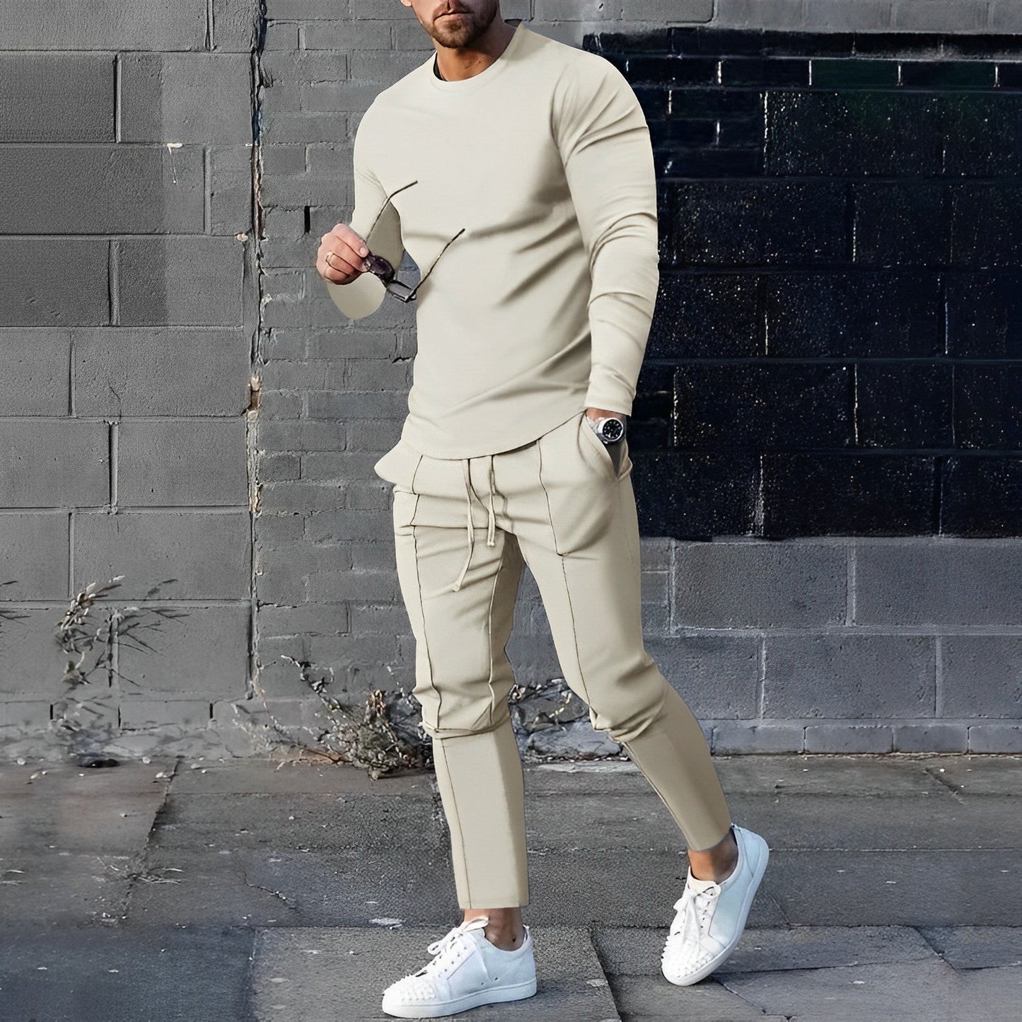 Kaleb | Stylish Long Sleeve T-Shirt Jogger Set