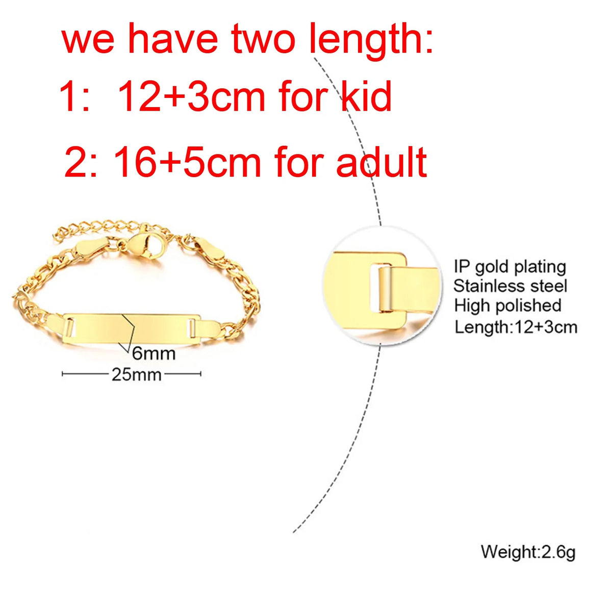 Baby Kids Bracelet, Stainless Steel Chain Bracelet Adjustable Link without Name,Girl Boy Children Birthday Gift