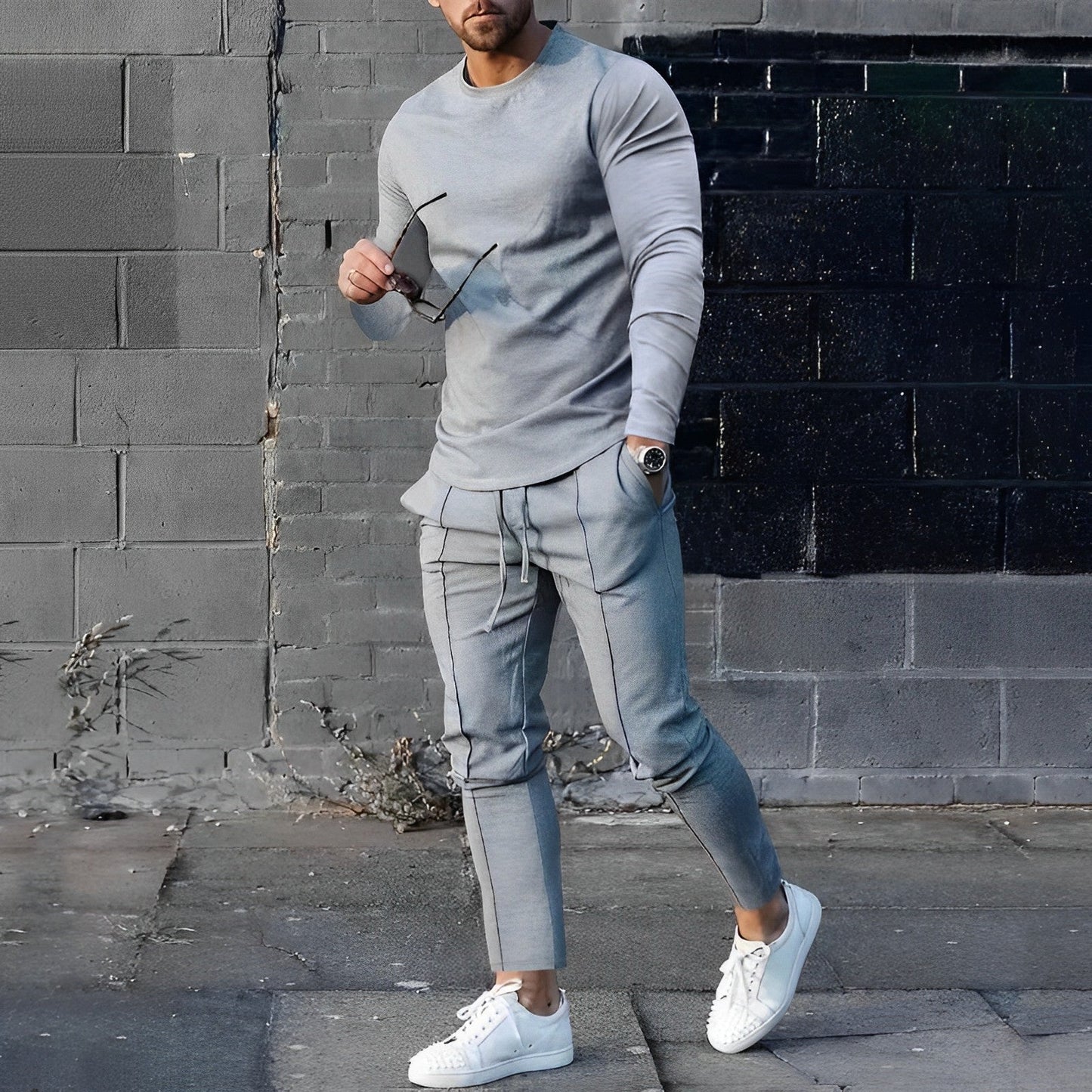 Kaleb | Stylish Long Sleeve T-Shirt Jogger Set
