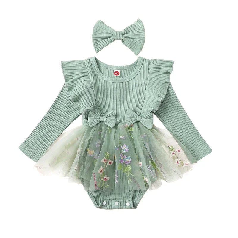Baby Girl 2Pcs Romper Tutu Set with headband (0M-24M)