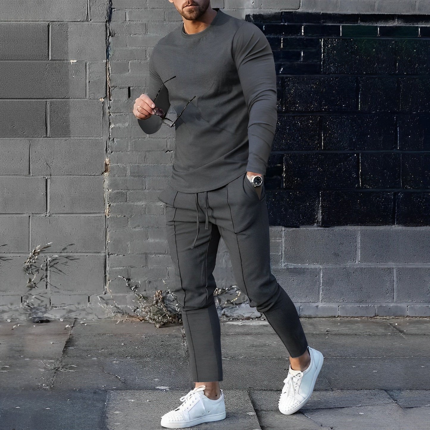 Kaleb | Stylish Long Sleeve T-Shirt Jogger Set