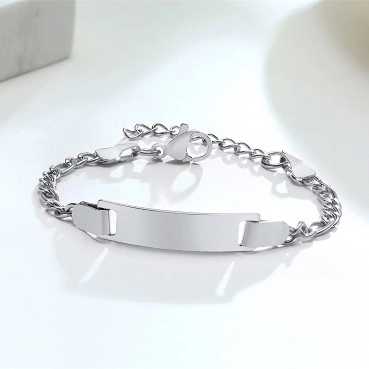 Baby Kids Bracelet, Stainless Steel Chain Bracelet Adjustable Link without Name,Girl Boy Children Birthday Gift