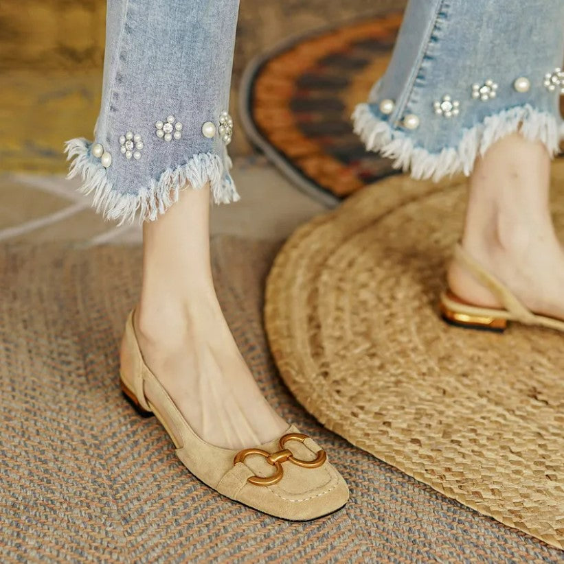 Avalance | Stylish Unique Detailing Slingback Flats