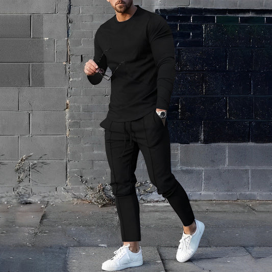 Kaleb | Stylish Long Sleeve T-Shirt Jogger Set