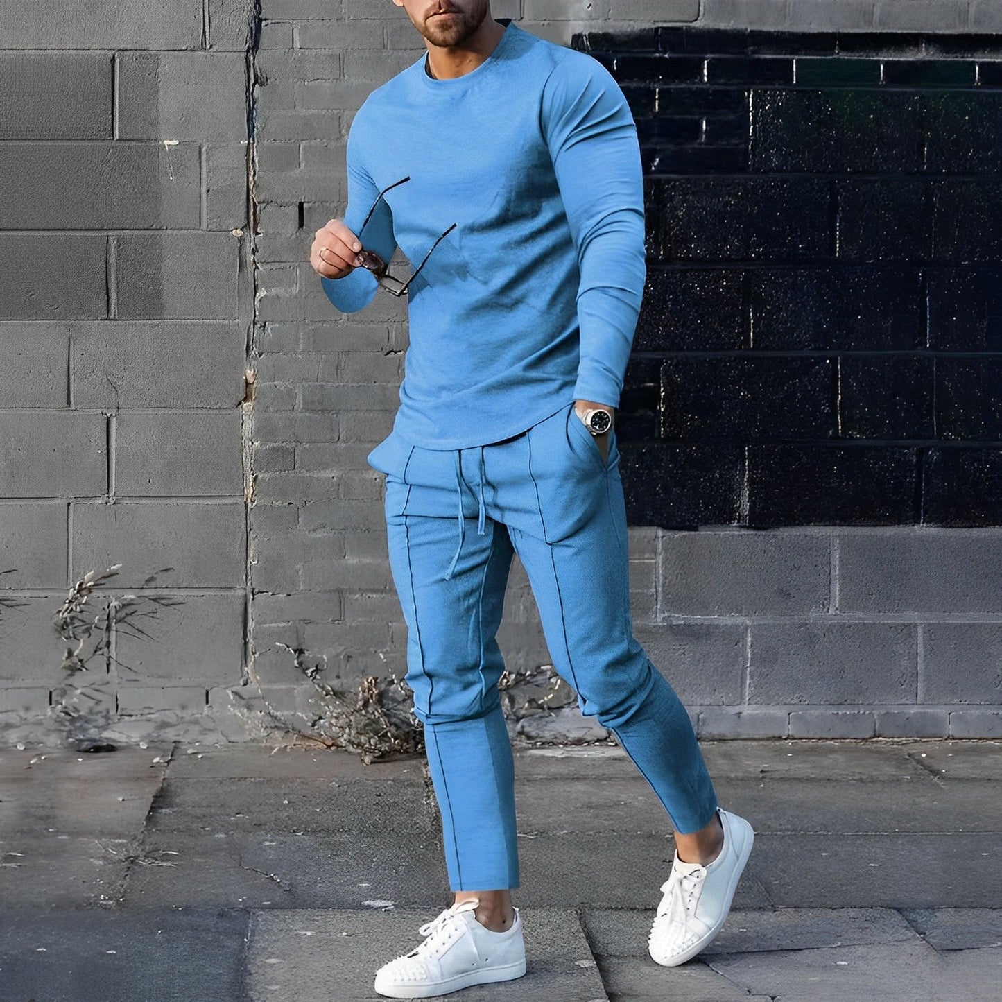 Kaleb | Stylish Long Sleeve T-Shirt Jogger Set
