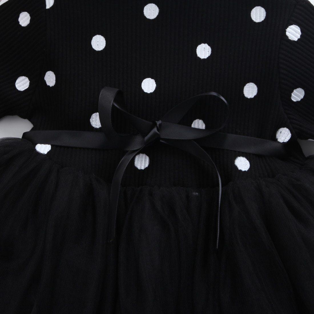 Princess Polka Dot Bow- Long Sleeve Tutu Dress (Newborn - 2T)