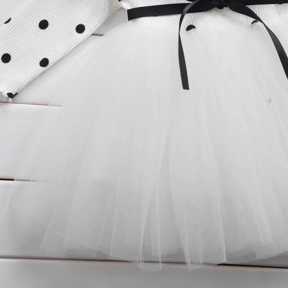 Princess Polka Dot Bow- Long Sleeve Tutu Dress (Newborn - 2T)