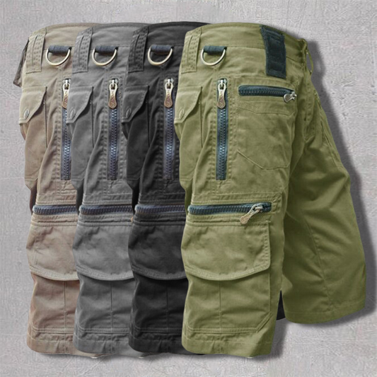 Spencer | Stylish Zipper Details Utility Cargo Shorts