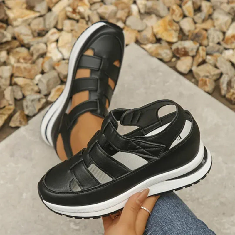 Women's orthopedic sandals with Velcro and closed toes