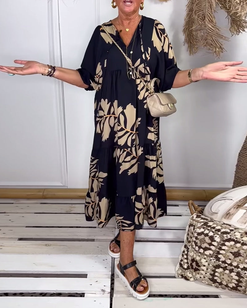 Noelle™ Leaf Print Dress
