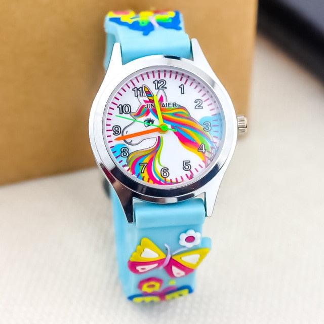Cartoon Unicorn Childrens Watch 3D Rainbow Pony Girl Wristwatch Quartz (5 Colors)