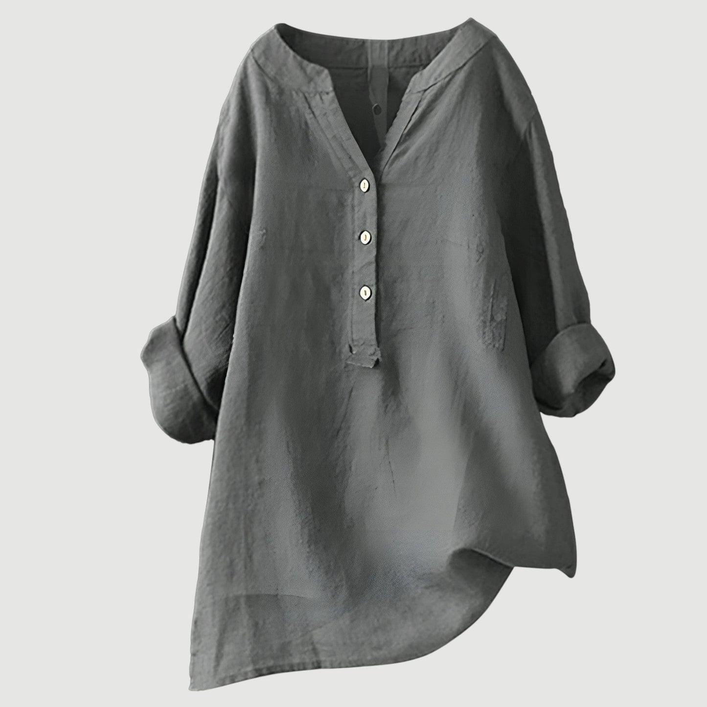 Macey Button-Front Linen Shirt