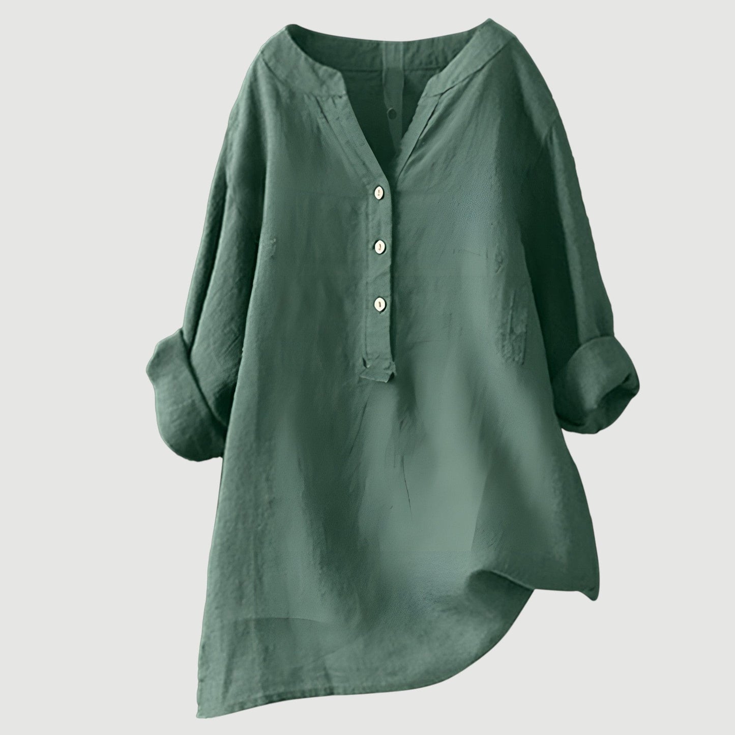 Macey Button-Front Linen Shirt