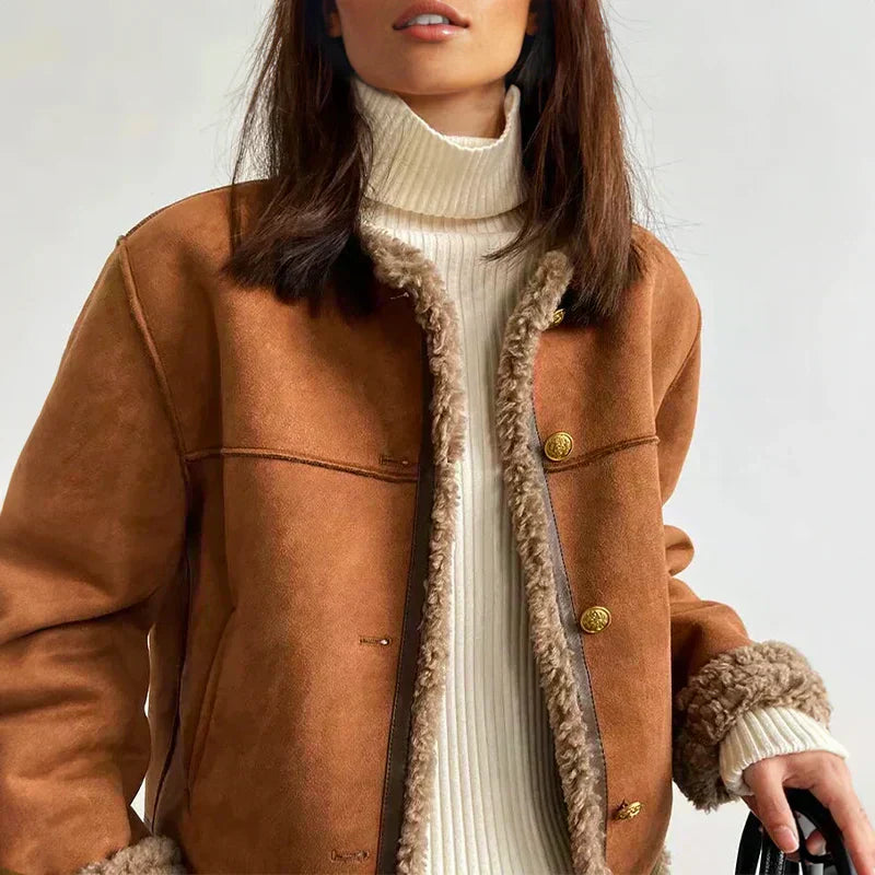 Evelyn™ | Stylish Shearling-Lined Jacket
