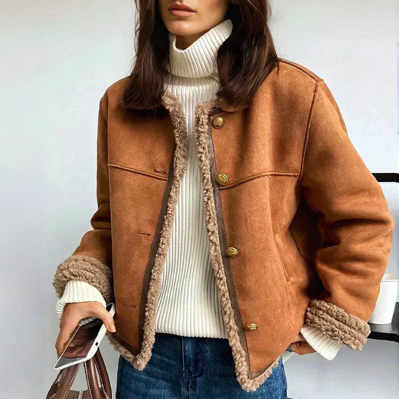 Evelyn™ | Stylish Shearling-Lined Jacket