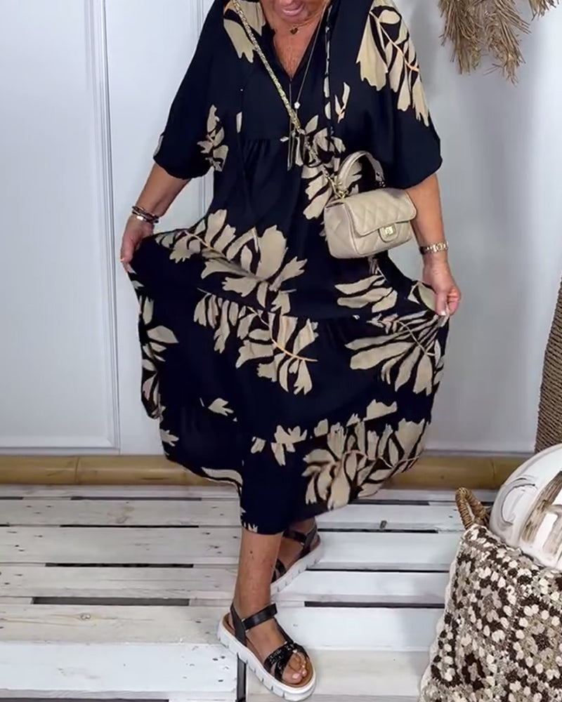 Noelle™ Leaf Print Dress