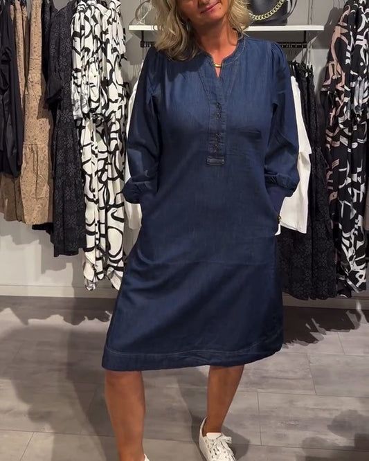 Rhea™ | Easy Denim Shift Dress