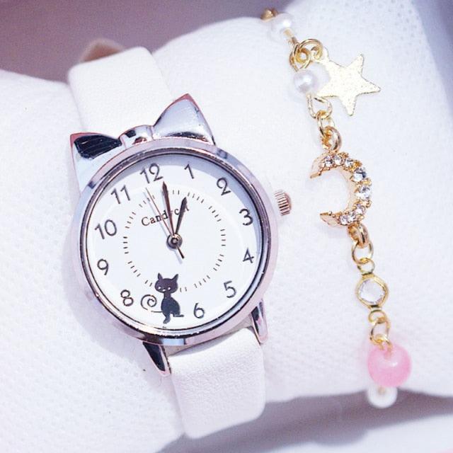 Cute Fashion Watch for Children Stainless Steel Dial Leather (12 colors)