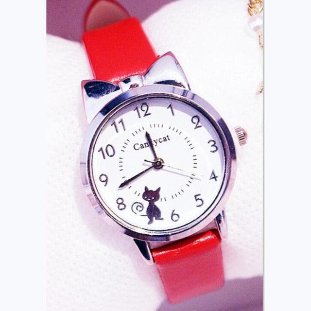 Cute Fashion Watch for Children Stainless Steel Dial Leather (12 colors)