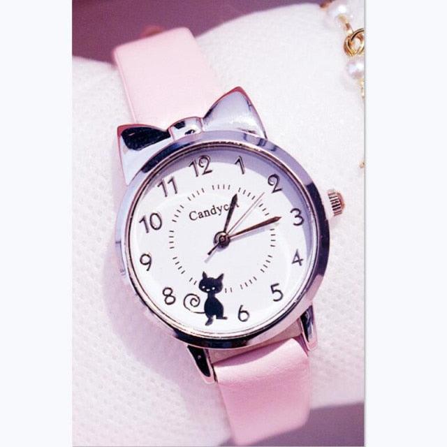 Cute Fashion Watch for Children Stainless Steel Dial Leather (12 colors)