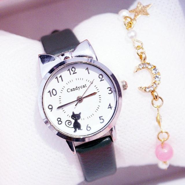 Cute Fashion Watch for Children Stainless Steel Dial Leather (12 colors)