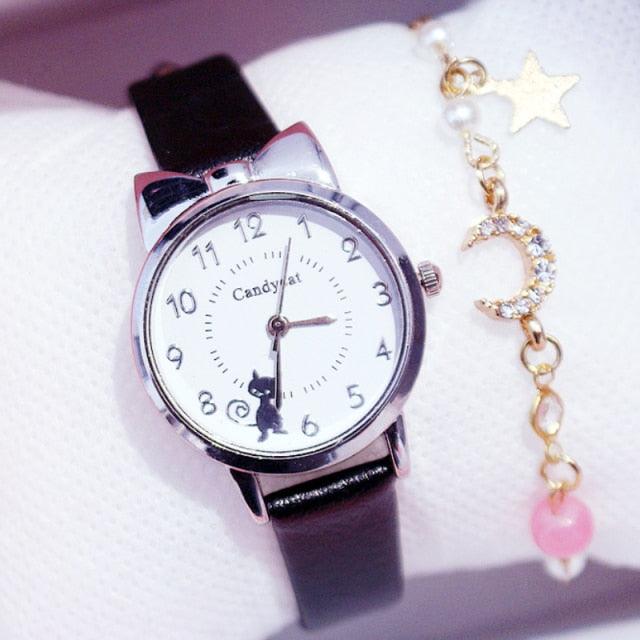 Cute Fashion Watch for Children Stainless Steel Dial Leather (12 colors)