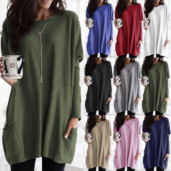 Marsha - Oversized round neck jumper for women