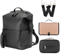 Leather Diaper Bag Backpack Large Capacity Set