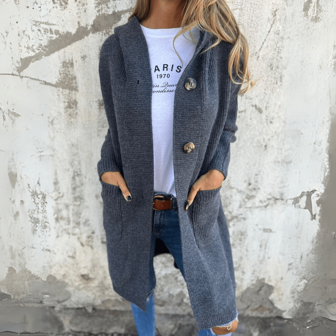 Lorène | Elegant long women's cardigan