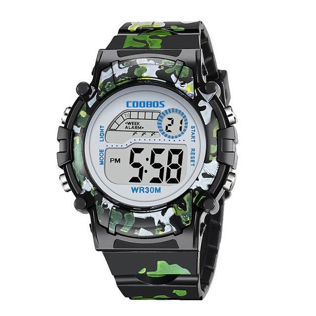 Camouflage Kids Watches LED Colorful Flash Digital Waterproof Watch Sport Multi Function 30M with Alarm Stopwatch Digital for Boys & Girls