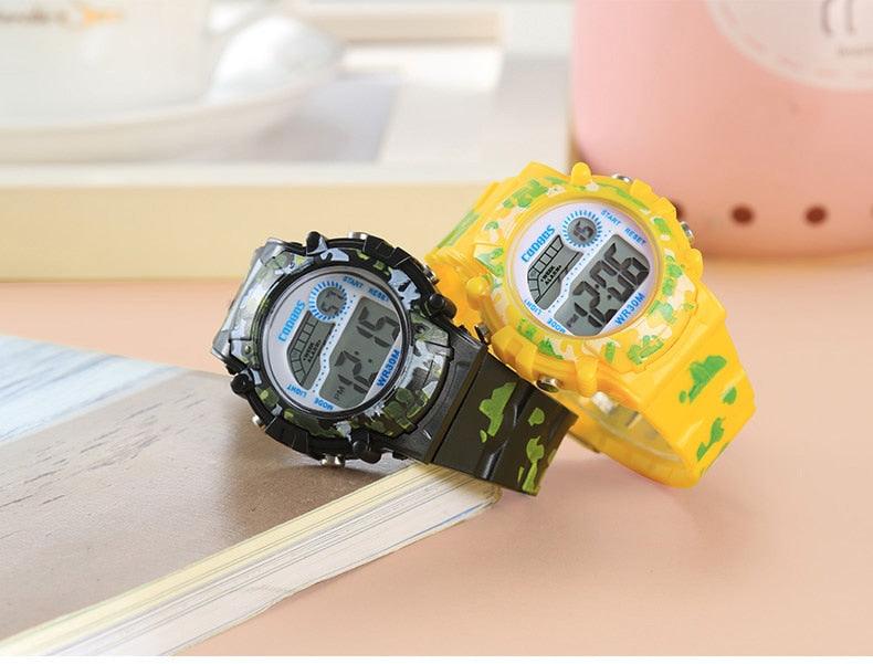 Camouflage Kids Watches LED Colorful Flash Digital Waterproof Watch Sport Multi Function 30M with Alarm Stopwatch Digital for Boys & Girls