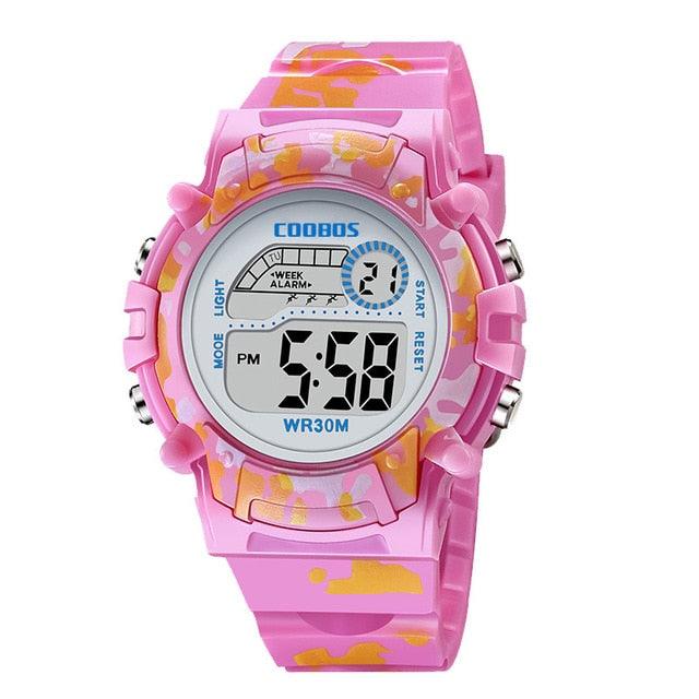 Camouflage Kids Watches LED Colorful Flash Digital Waterproof Watch Sport Multi Function 30M with Alarm Stopwatch Digital for Boys & Girls
