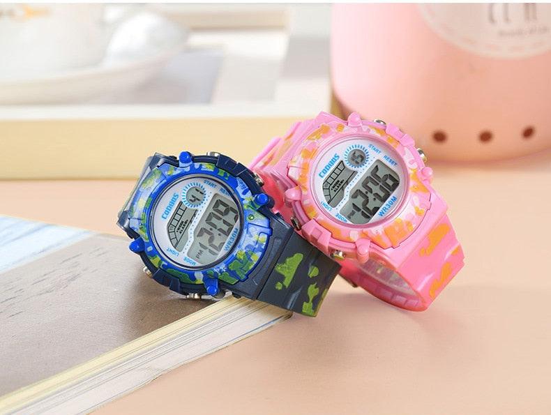 Camouflage Kids Watches LED Colorful Flash Digital Waterproof Watch Sport Multi Function 30M with Alarm Stopwatch Digital for Boys & Girls