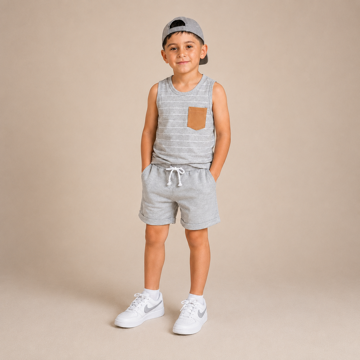 Boys' Stripes Vest Suit European And American