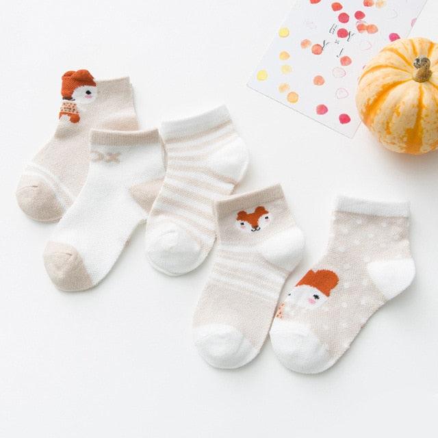Cute Character Baby Socks - 5 Pairs (Newborn - 2T)