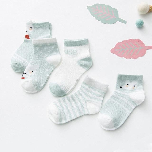 Cute Character Baby Socks - 5 Pairs (Newborn - 2T)