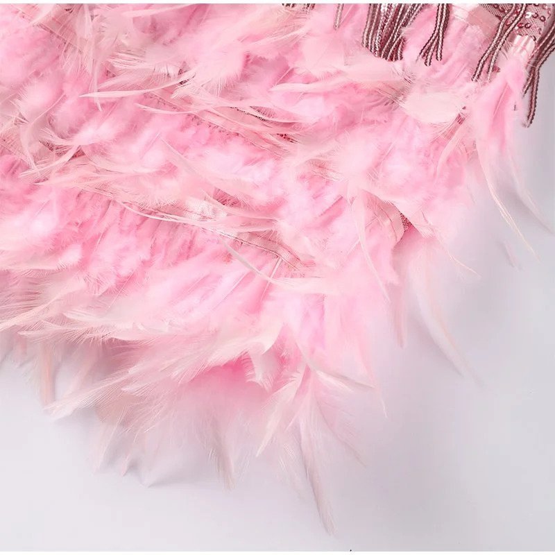 Emma™ | Stylish Fringe Feather Cocktail Dress