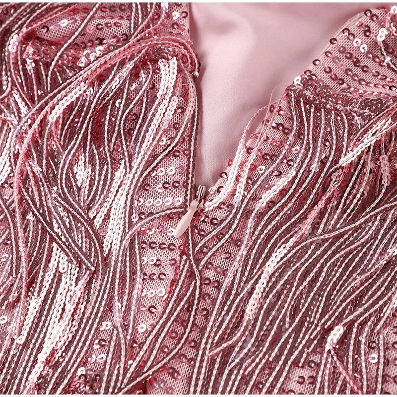 Emma™ | Stylish Fringe Feather Cocktail Dress