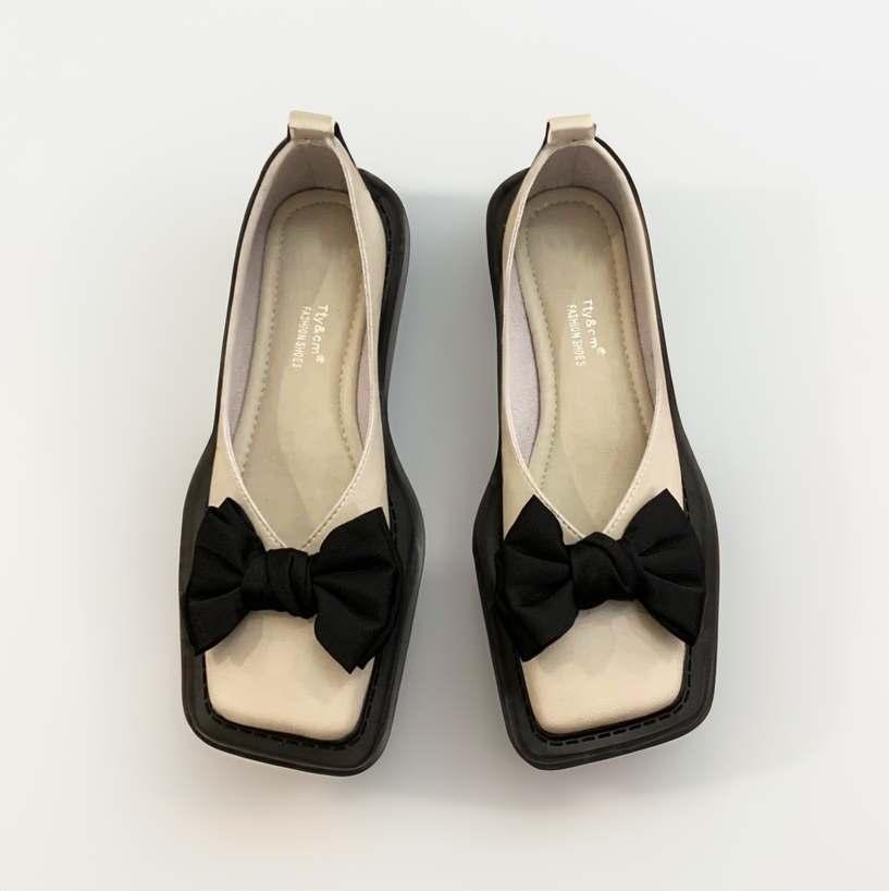 Lucia | Stylish Bow Detail Houndstooth Flats