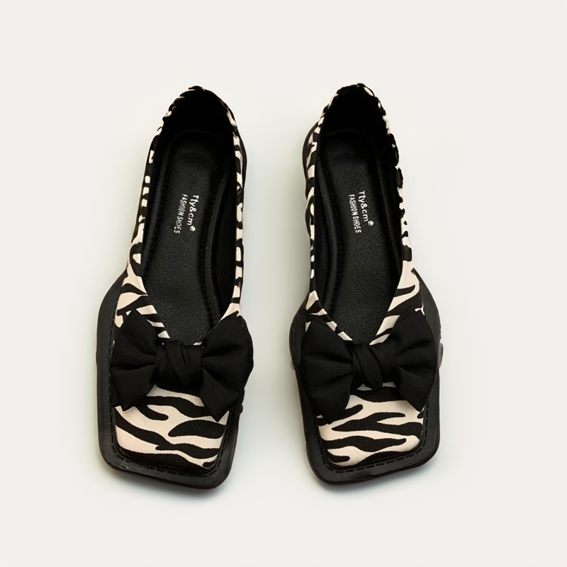 Lucia | Stylish Bow Detail Houndstooth Flats