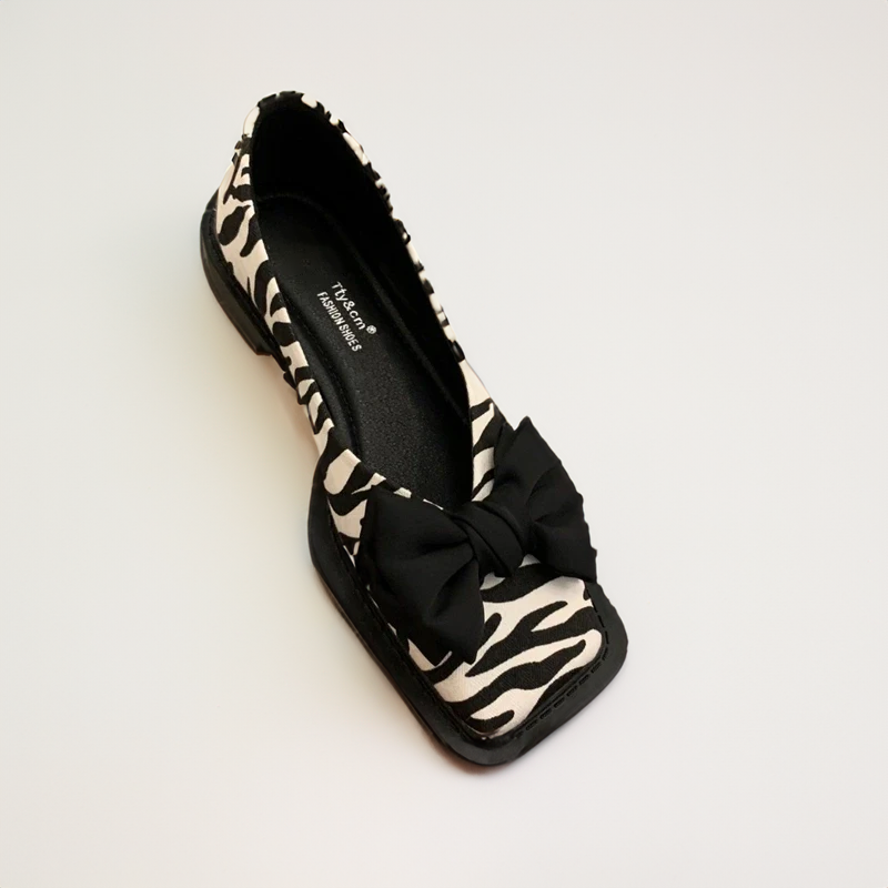 Lucia | Stylish Bow Detail Houndstooth Flats