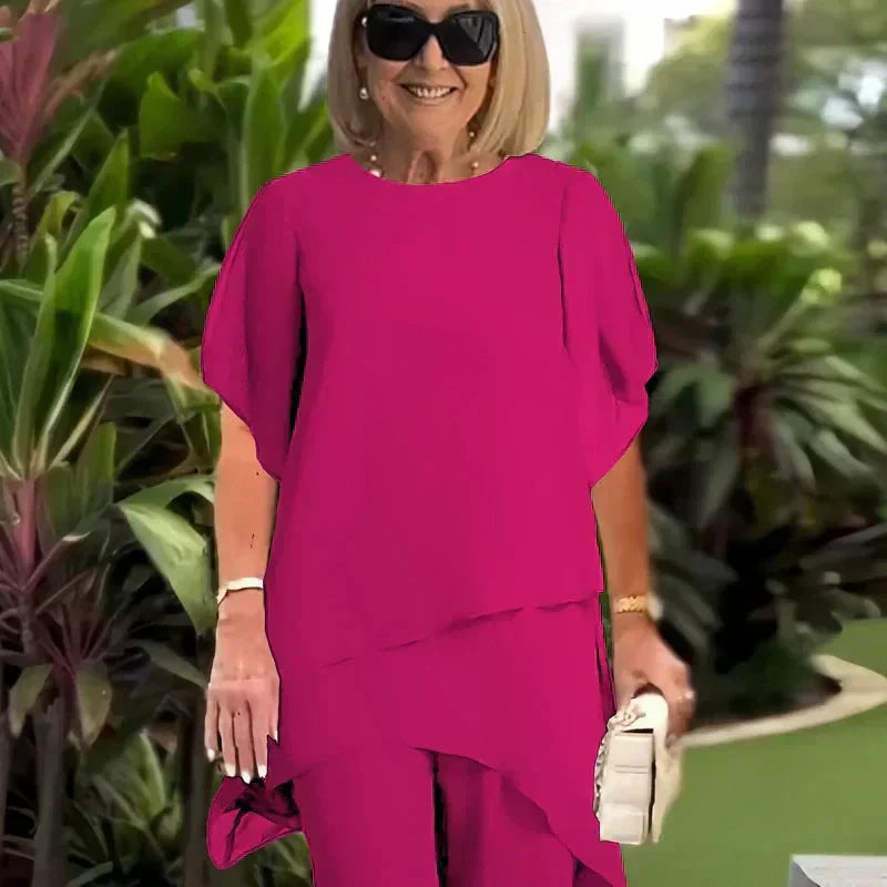 Karly | Chic Asymmetrical Top and Pants Set