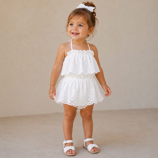 Baby Girl White Lace Romper (6-24 months)